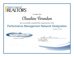 Performance Management Network Designation